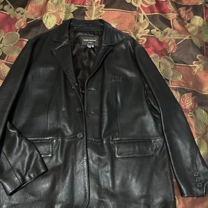 sergio benini classic leather jacket